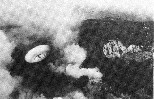 Aircraft on Airborne Photo Over Mount Aso Japan A Fake Munefumi Hisayama